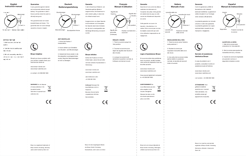 Page n°1 - Manuel utilisateur Braun BN0021