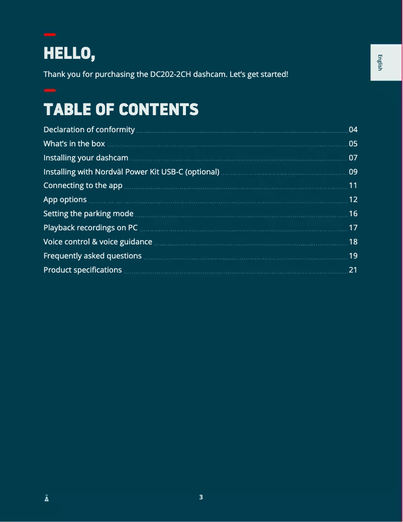 Página 1 del manual Manual de usuario Nordväl DC202-2CH