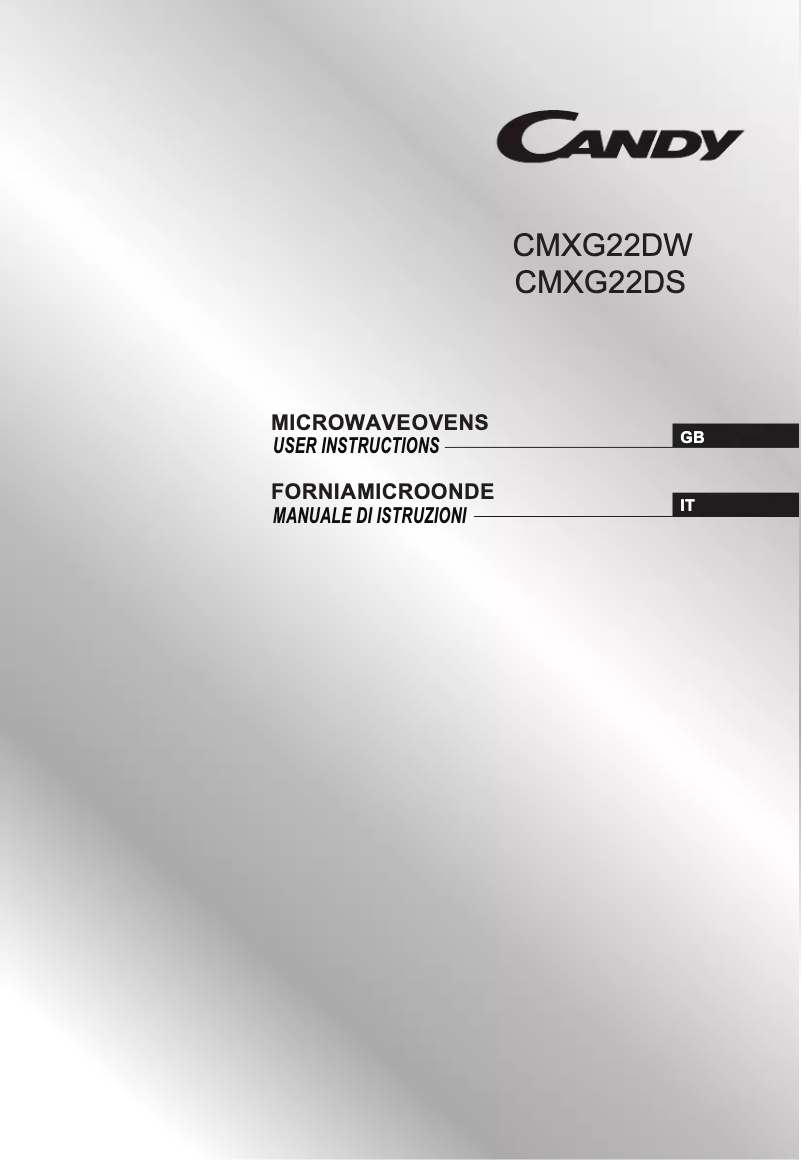 Page 1 de la notice Manuel utilisateur Candy CMXG22DW-UK