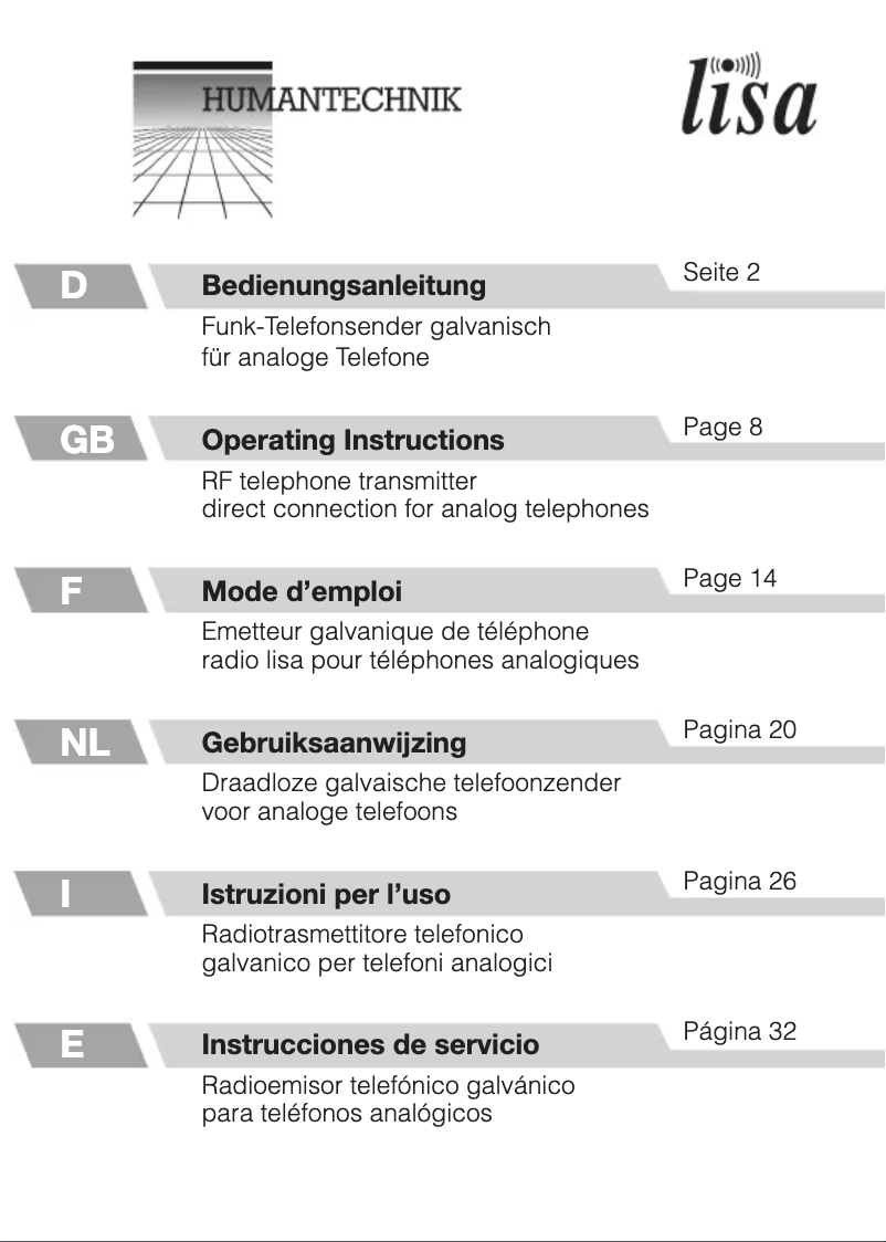Page n°1 - Manuel utilisateur Humantechnik A-2463.0