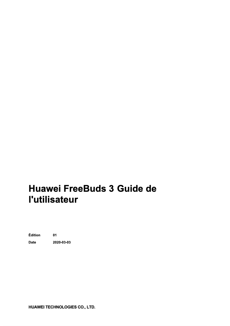 Page n°1 - Manuel utilisateur Huawei FreeBuds 3