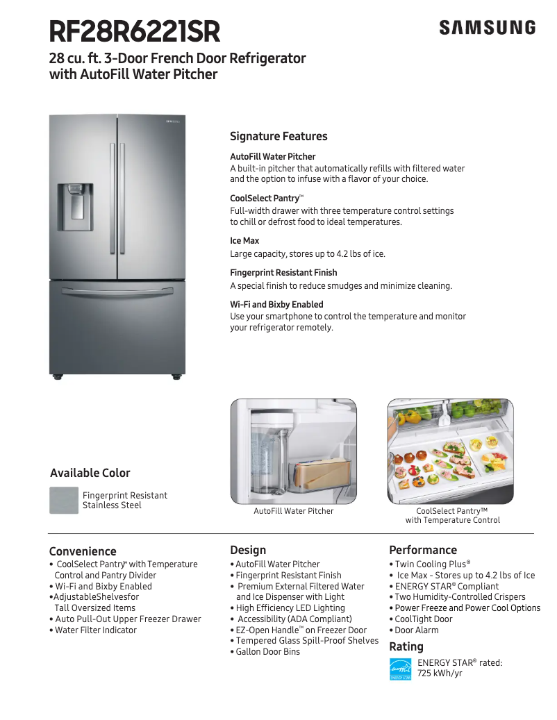 Image de la première page du manuel de l'appareil RF28R6221SR
