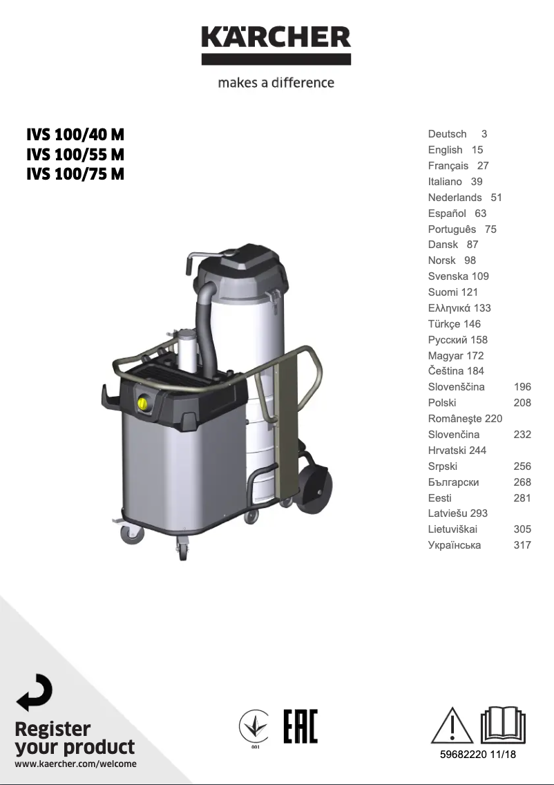 Page n°1 - Manuel utilisateur Kärcher IVS 100/40 M