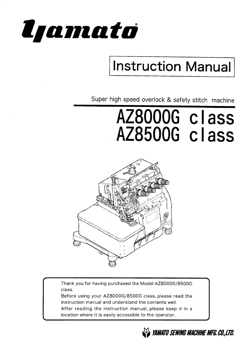 Page n°1 - Manuel utilisateur Yamato AZ8500G class