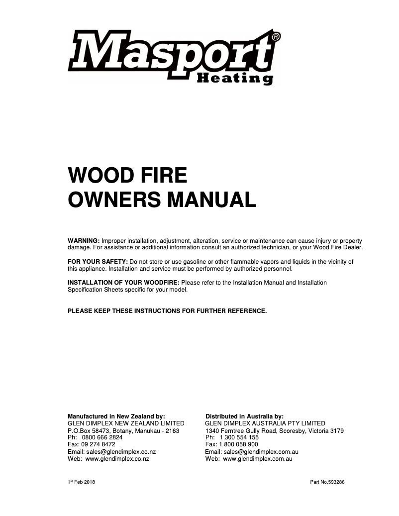 Página 1 del manual Manual de usuario Masport Redcliff