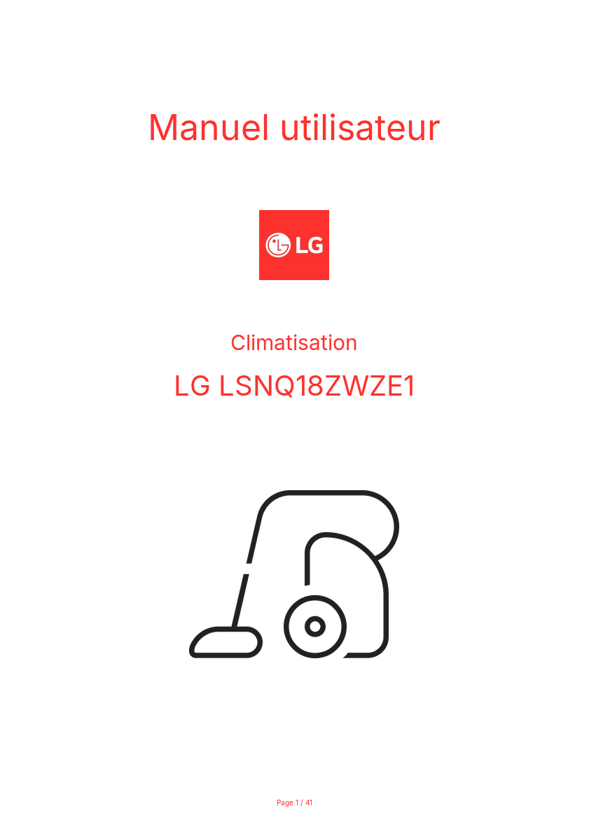 Image de la première page du manuel de l'appareil LSNQ18ZWZE1