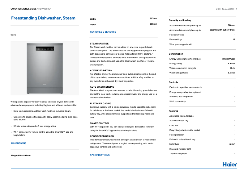 Imagen de la primera página del manual del dispositivo HDW15F3S1