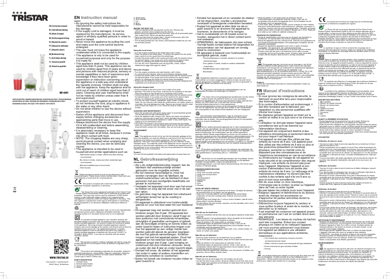 Page n°1 - Manuel utilisateur TriStar MX-4801