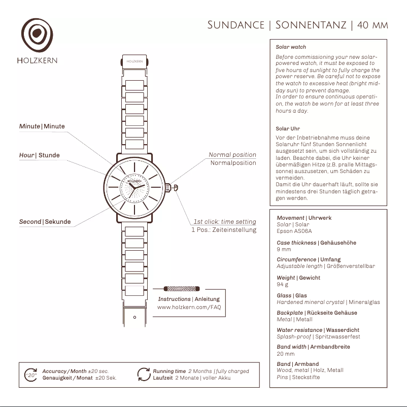 Image de la première page du manuel de l'appareil Parhelion