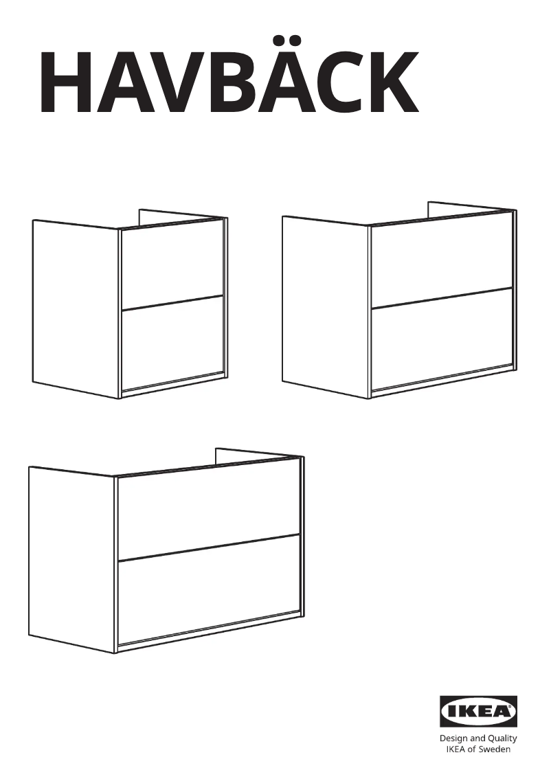 Page 1 de la notice Manuel utilisateur Ikea HAVBÄCK 405.350.24