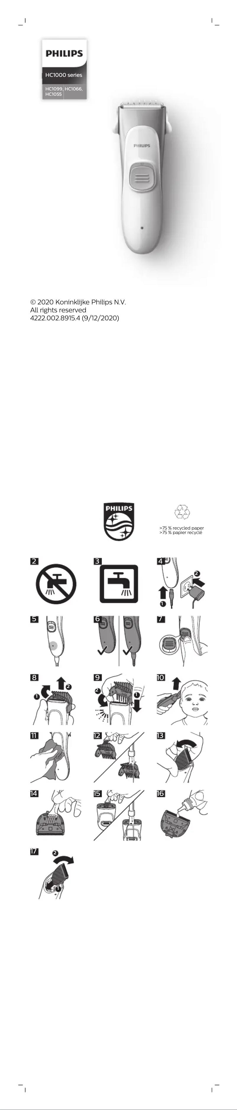 Image de la première page du manuel de l'appareil HAIRCLIPPER Series 1000 HC1055