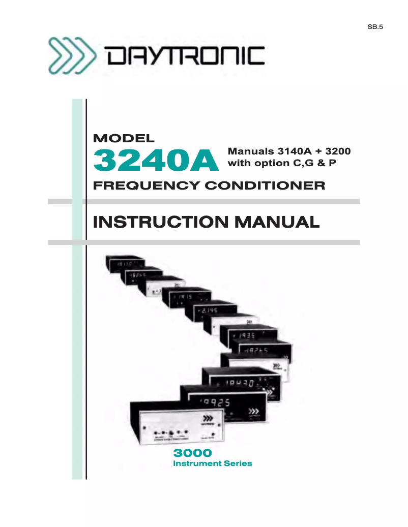 Page 1 de la notice Manuel utilisateur Daytronic 3240AFG