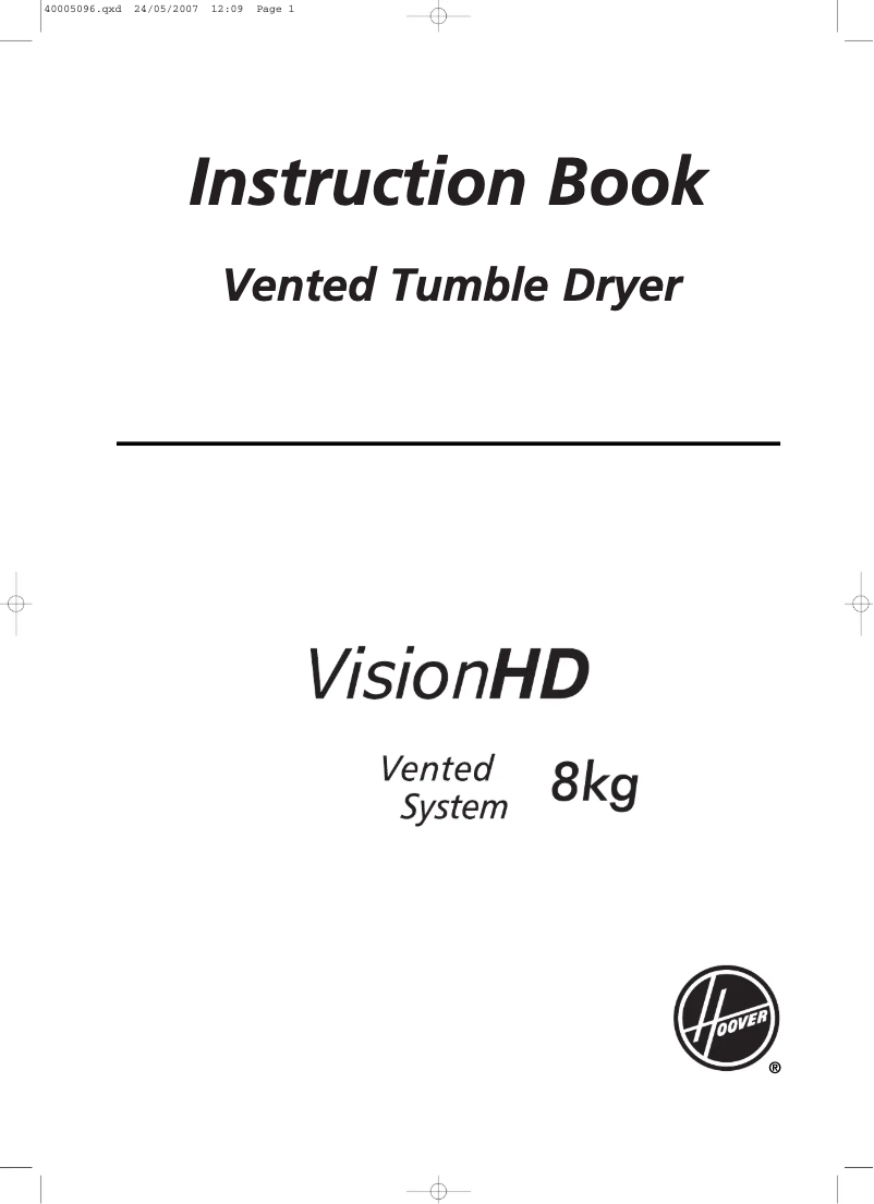 Page 1 de la notice Manuel utilisateur Hoover VHV 180-80
