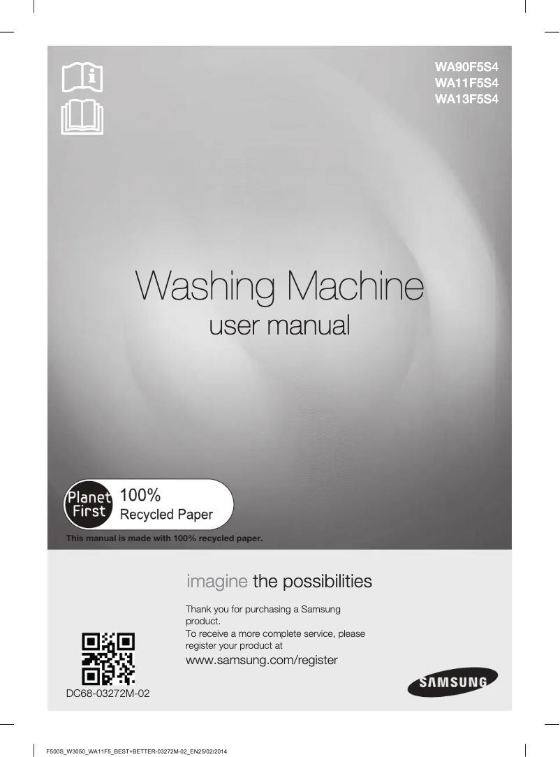 Page n°1 - Manuel utilisateur Samsung WA13F5S4UWA