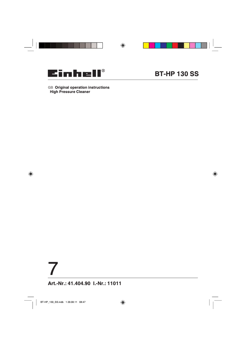 Page n°1 - Manuel utilisateur Einhell BT-HP 130 SS