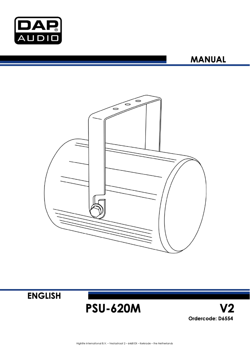 Page n°1 - Manuel utilisateur DAP-Audio PSU-620M