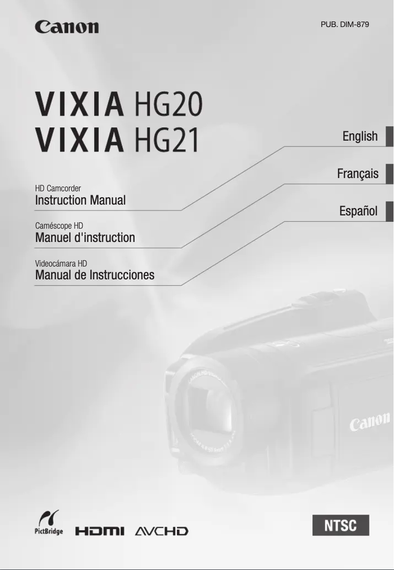 Page n°1 - Manuel utilisateur Canon Vixia HG20