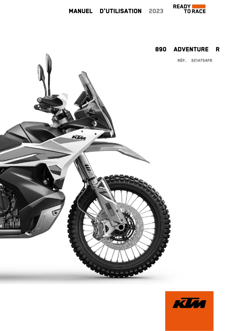 Page 1 of the manual User Manual KTM 890 Adventure R (2023)