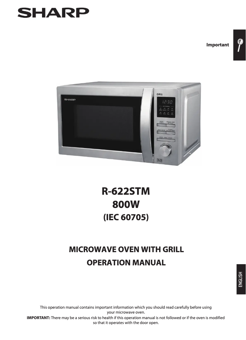 Page 1 de la notice Manuel utilisateur Sharp R-622STM