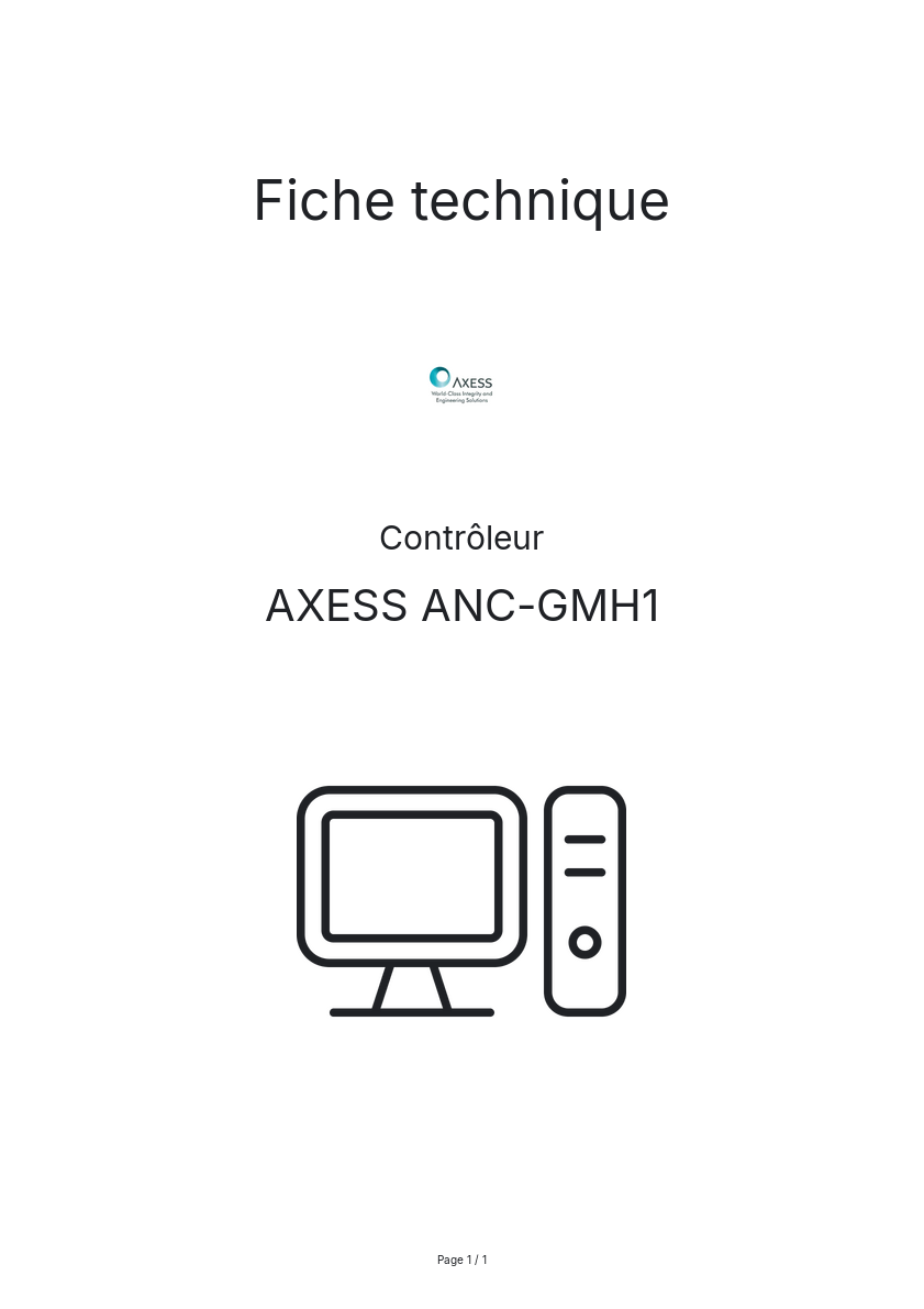 Page n°1 - Fiche technique AXESS ANC-GMH1