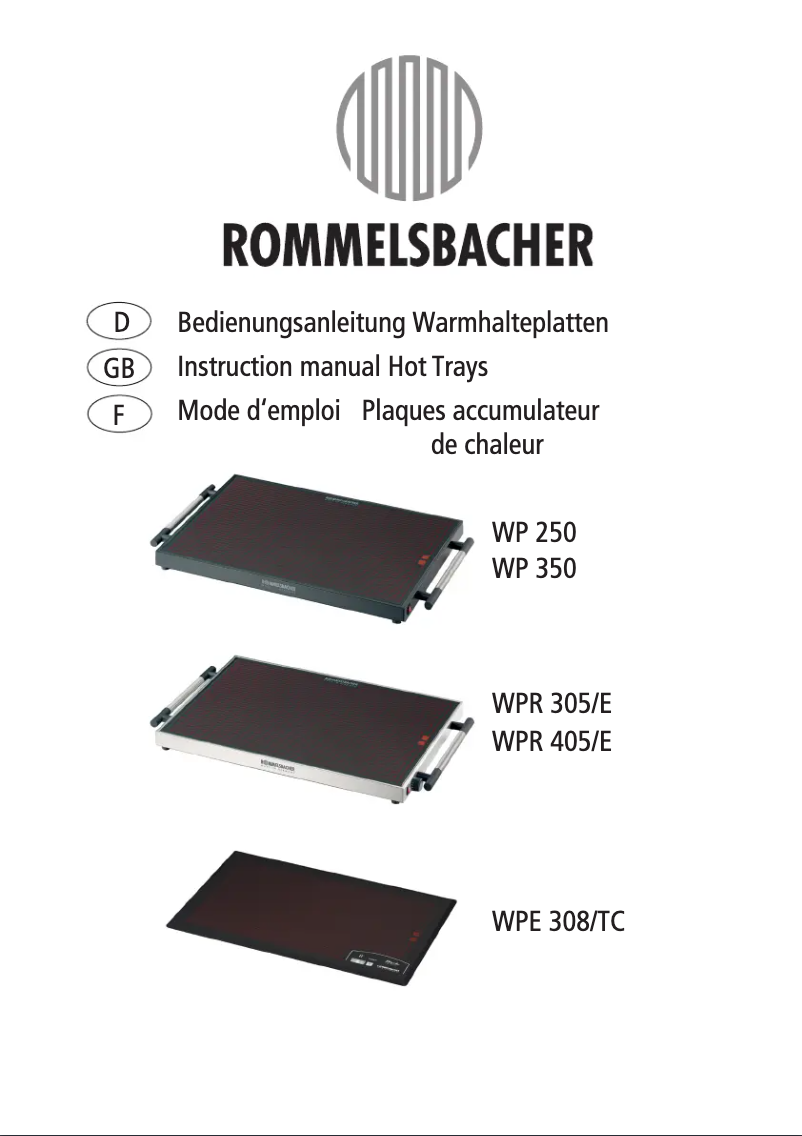 Imagen de la primera página del manual del dispositivo WPR 305/E