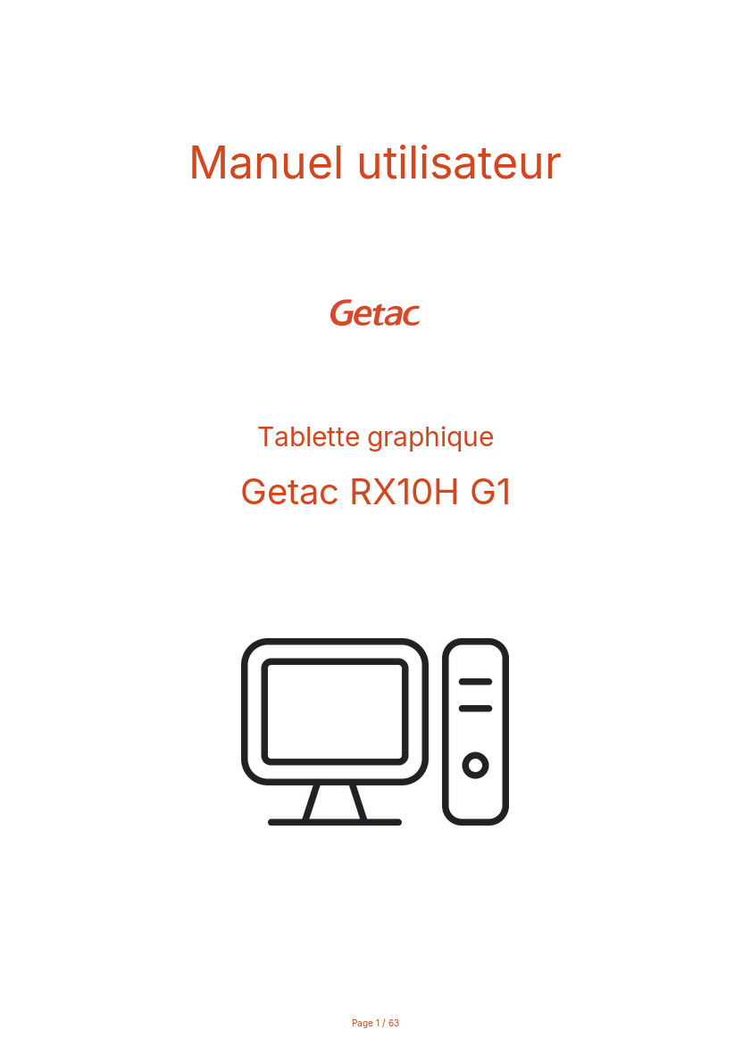 Page n°1 - Manuel utilisateur Getac RX10H G1