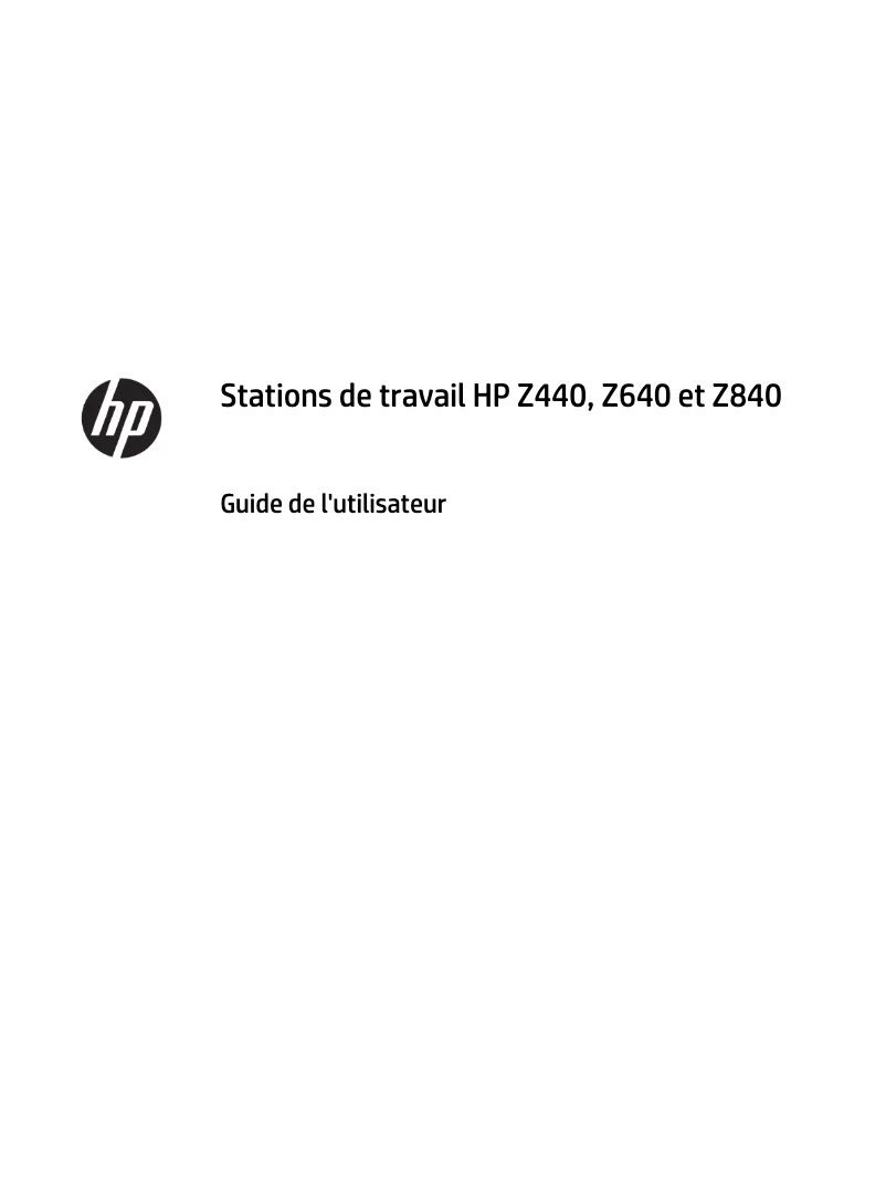 Page 1 de la notice Manuel utilisateur HP Z840