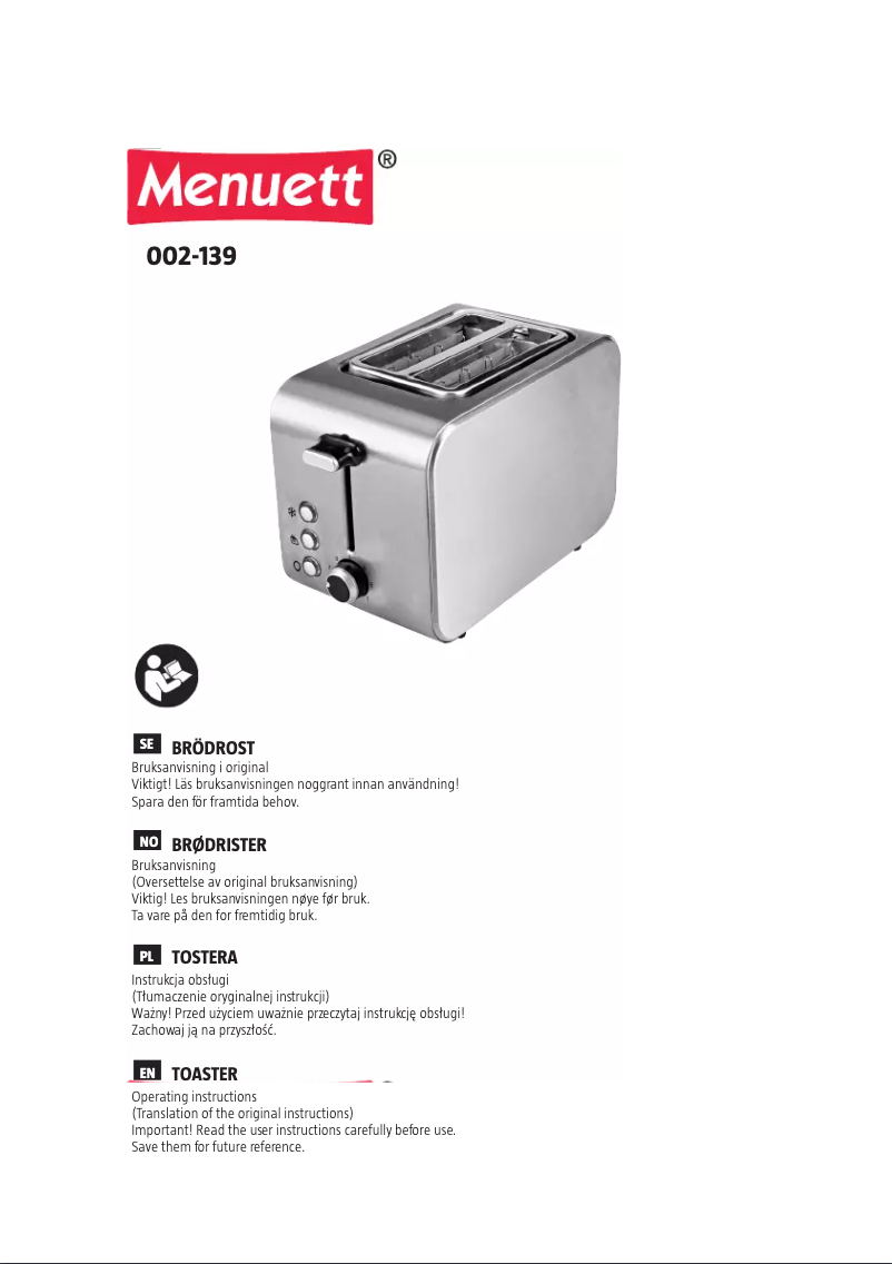 Image de la première page du manuel de l'appareil 002-139