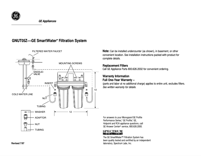 Image de la première page du manuel de l'appareil GNUT05Z