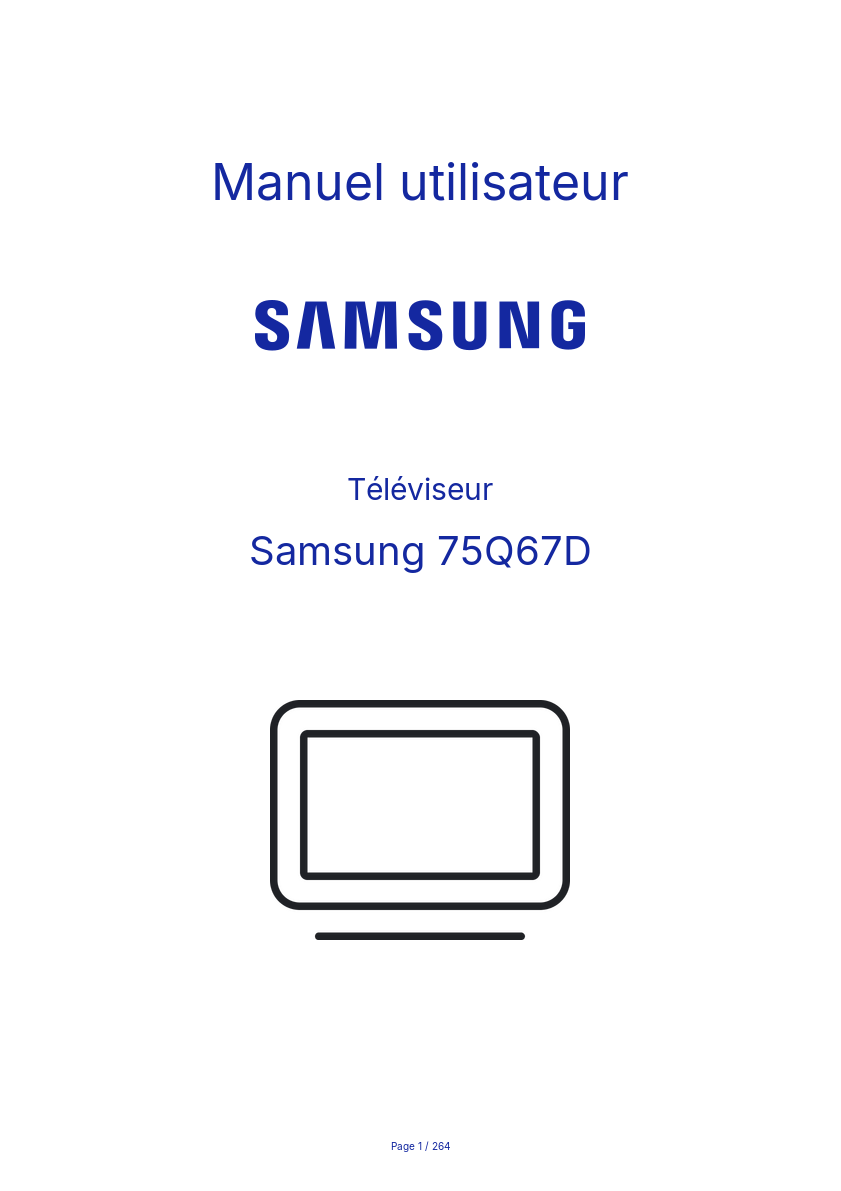 Page n°1 - Manuel utilisateur Samsung 75Q67D