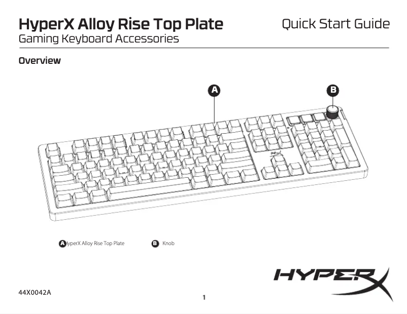 Page 1 de la notice Manuel utilisateur HyperX Alloy Rise Top Plate