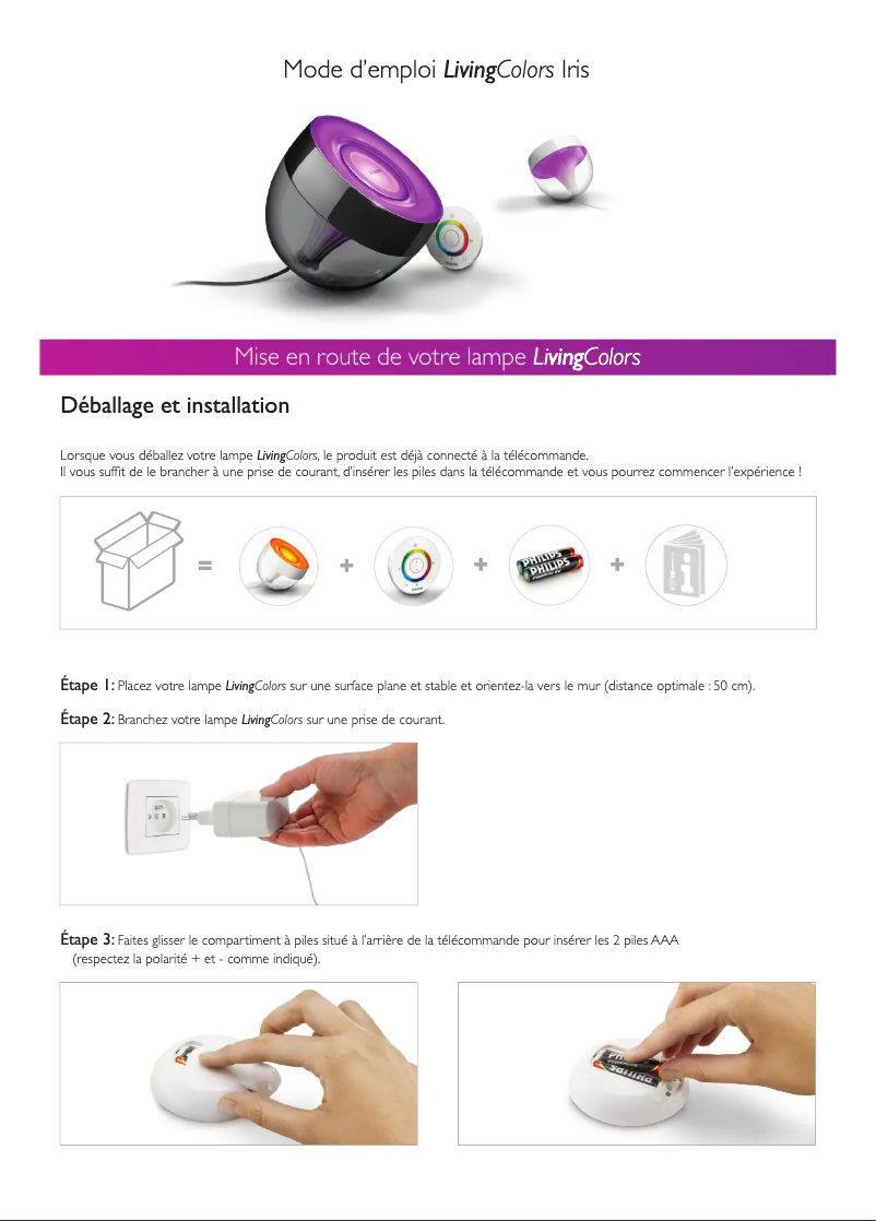 Page n°1 - Manuel utilisateur Philips LivingColors 7099930PH