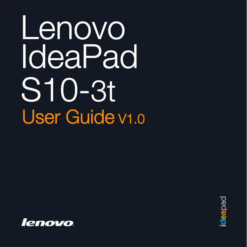 Page n°1 - Manuel utilisateur Lenovo IdeaPad S10-3t
