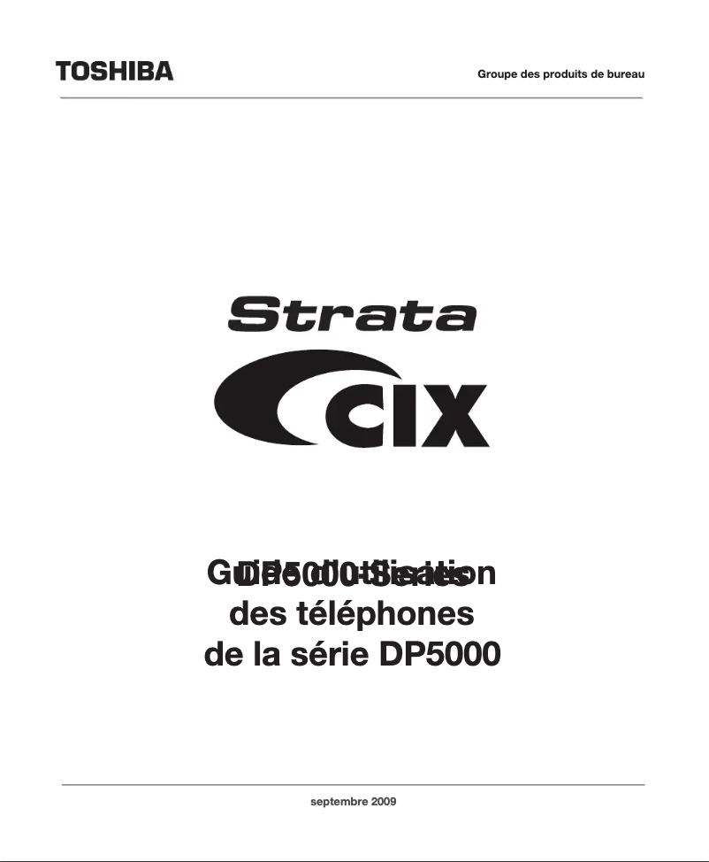 Page 1 de la notice Manuel utilisateur Toshiba Strata CIX DP5132D-SD