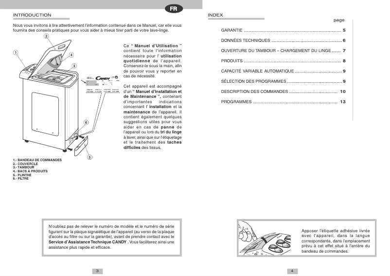 Page n°1 - Manuel utilisateur Candy LBCTE103TVUN