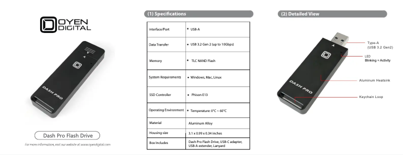 Page n°1 - Manuel utilisateur Oyen Digital Dash Pro