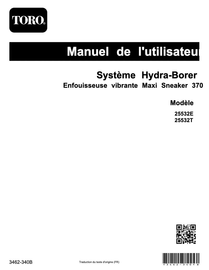Page n°1 - Manuel utilisateur Toro Hydra Borer 25532T