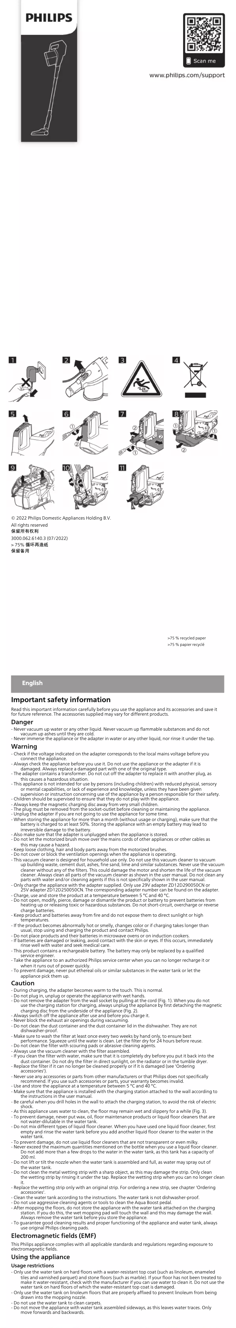 Página 1 del manual Folleto Philips SpeedPro Aqua FC6730