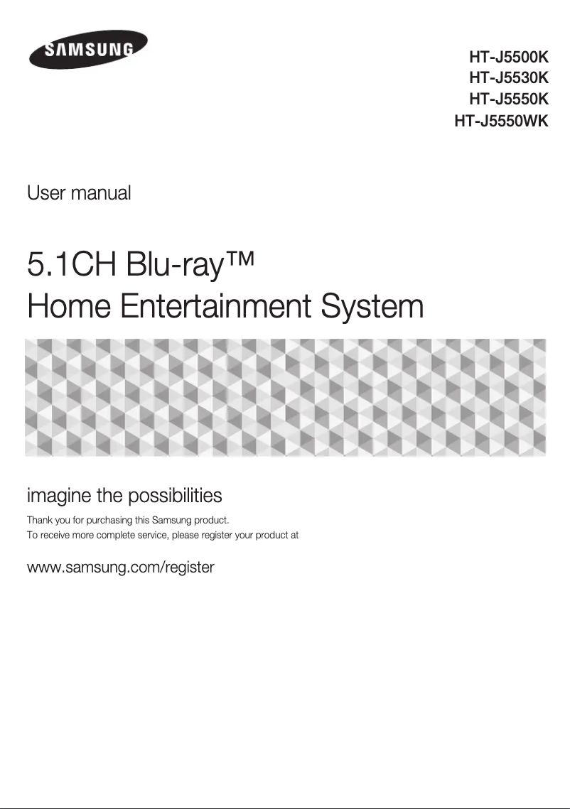 Page 1 de la notice Manuel utilisateur Samsung HT-J5550WK