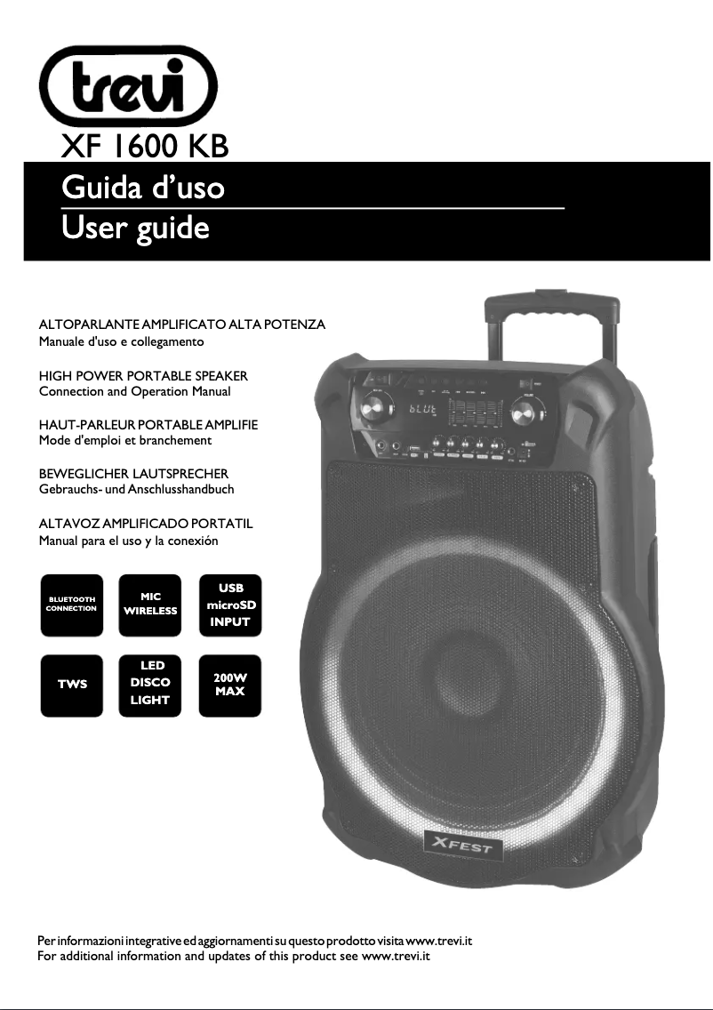 Page n°1 - Manuel utilisateur Trevi XF 1250 KB