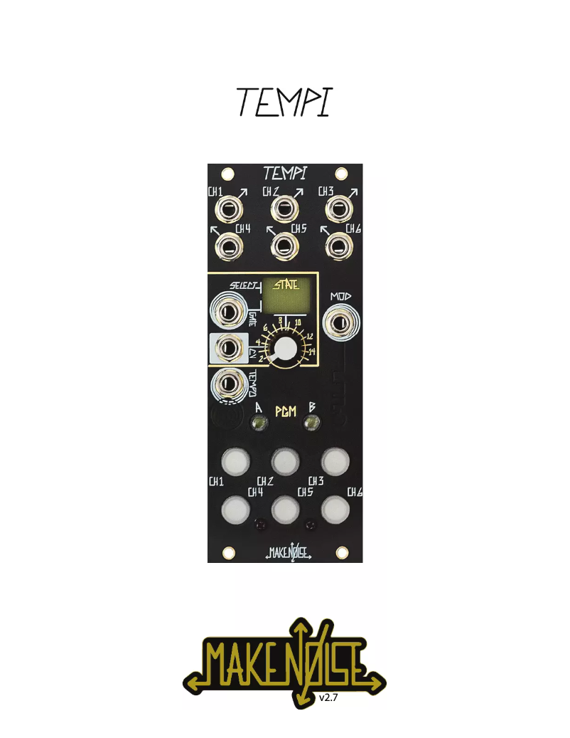 Page n°1 - Manuel utilisateur Make Noise Tempi