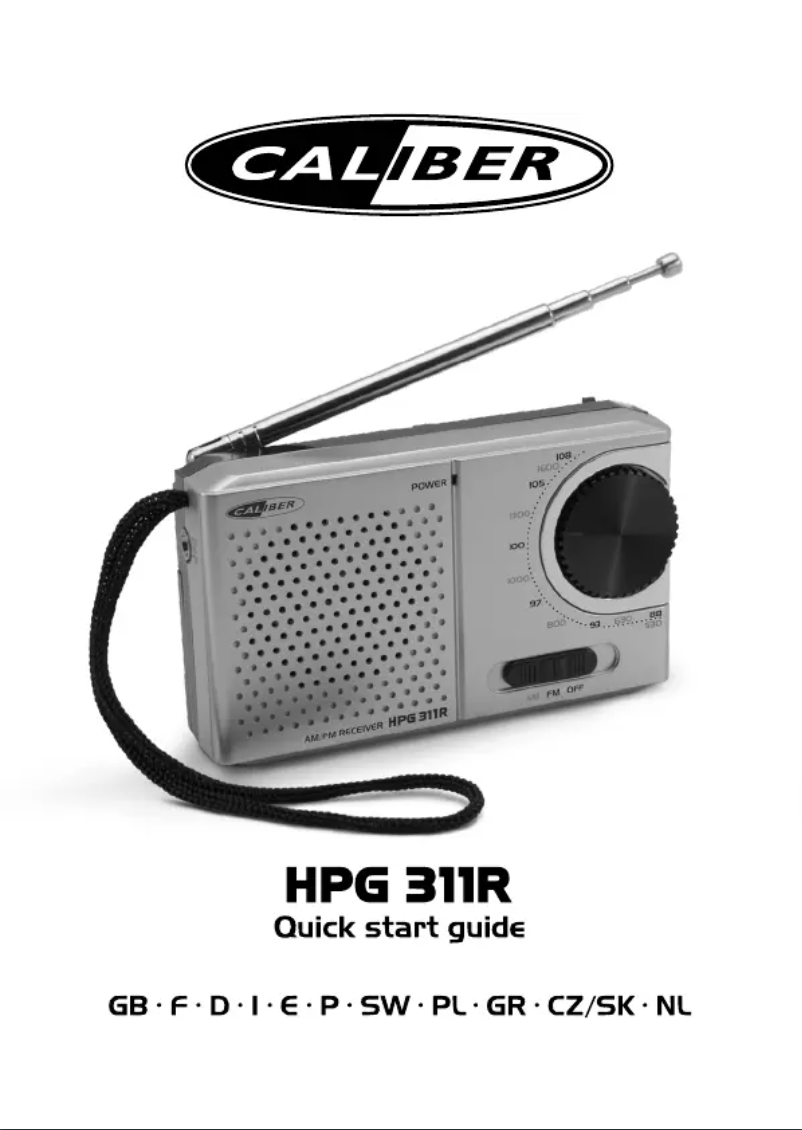 Page 1 de la notice Manuel utilisateur Caliber HPG311R