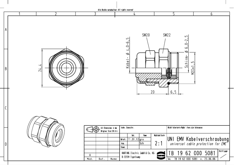 Page 1 of the manual User Manual Harting 19 62 000 5081