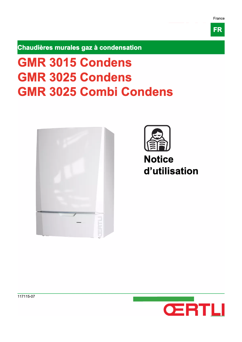 Page 1 de la notice Manuel utilisateur Oertli GMR 3025 Combi Condens
