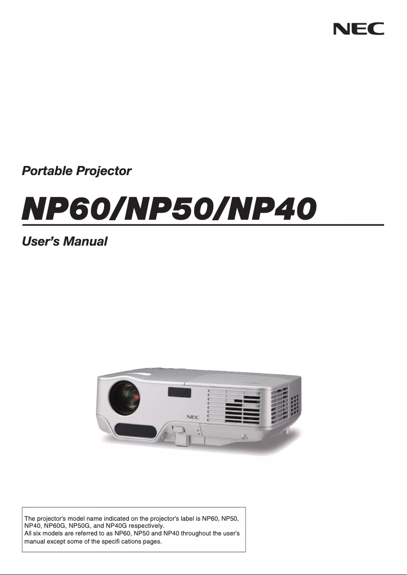 Image de la première page du manuel de l'appareil NP40