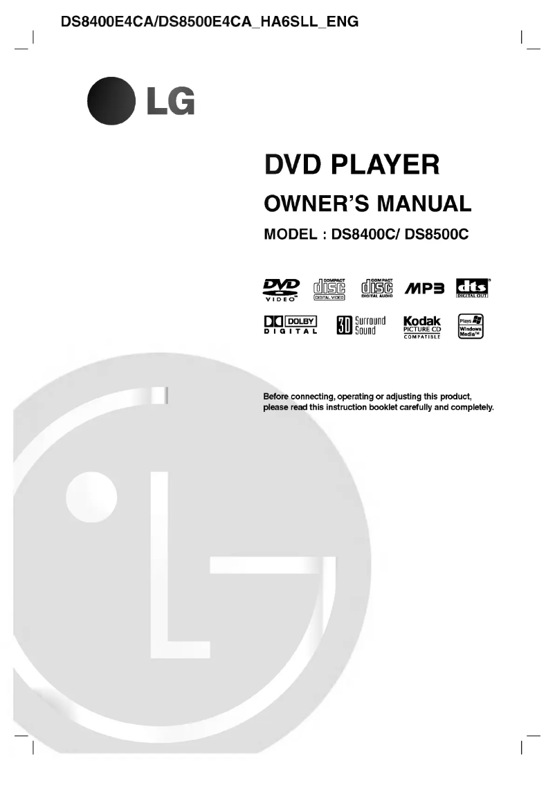Page n°1 - Manuel utilisateur LG DS8400E4CA