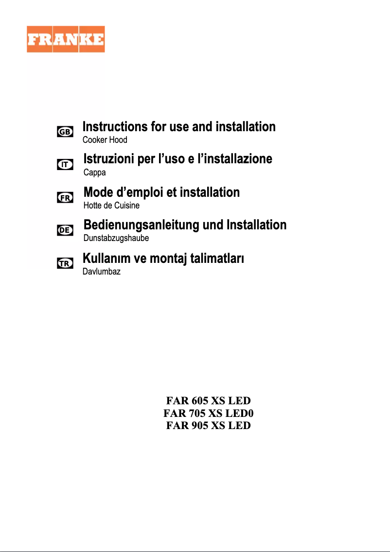 Page 1 de la notice Manuel utilisateur Franke FAR 605 XS LED