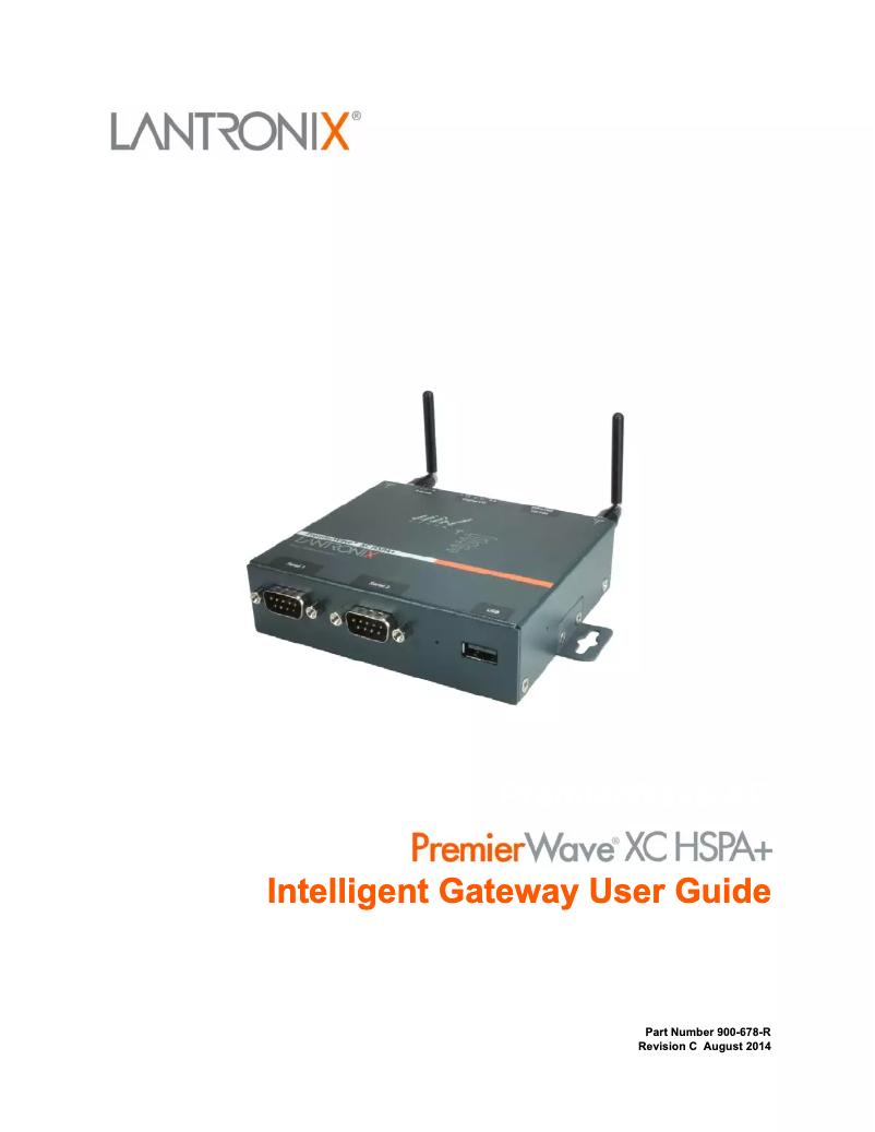 Page n°1 - Manuel utilisateur Lantronix PremierWave XC HSPA+