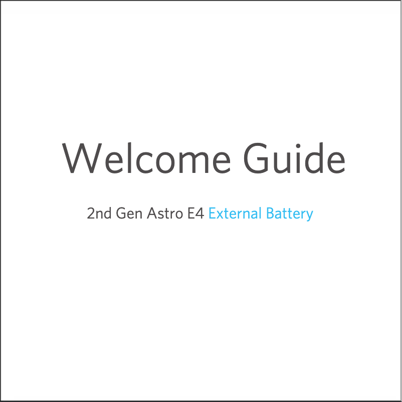 Image de la première page du manuel de l'appareil Astro E4