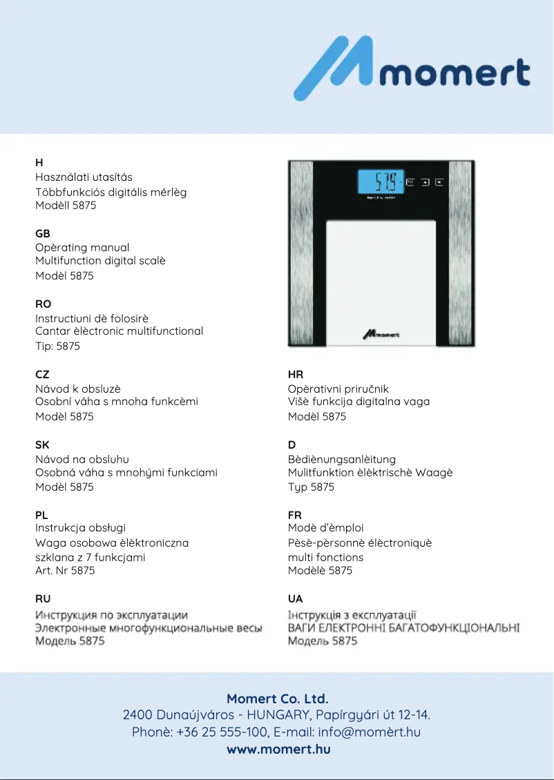 Image de la première page du manuel de l'appareil 5875
